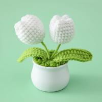 Ramo de Flores de Crochet Hecho a Mano Tulipanes Ramo Tejido Finalizado - details 4
