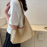 Bolso de paja tejido hecho a mano Simple, bolso de mano de estilo bohemio, bolso de rafia, bolsos de playa de gran capacidad para verano - details 6