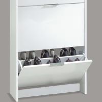 3 Puertas, Zapatero Estrecho, Acabado en Blanco Brillante, Medidas: 60 cm (Ancho) x 113 cm (Alto) x 22 cm (Fondo) - details 7