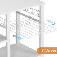 Cocina Mueble para Almacenamiento de Cocina Estantes de Cocina con Ganchos para Almacenamento Estante de Horno de Microondas,Estanterías de Cocina con 3+3 estantes Blanco - details 5
