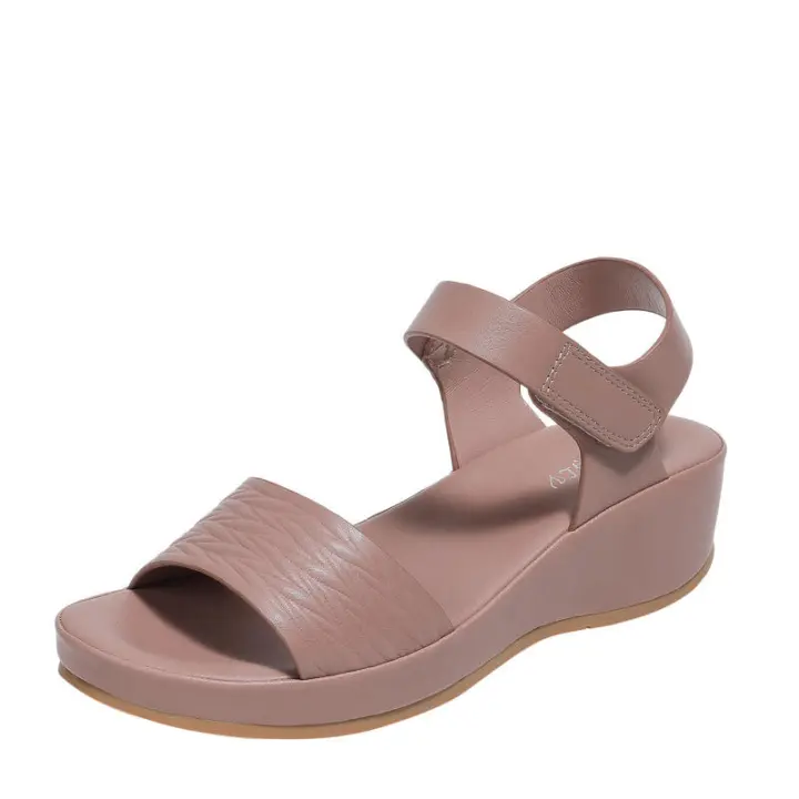 Sandalia playa pendiente tacón sandalias en relieve nuevo verano tacones altos moda cómoda correa Casual zapatos romanos - 1