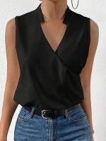 Top de Tirante con Estampado Casual de Verano 2023 Blusa de Mujer Blanca sin Mangas con Cuello en V - details 6