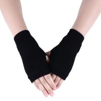 Guantes sin dedos de Color sólido para mano, muñeca, brazo, tejido de ganchillo, mitones de lana sintética, media manopla, guantes de ciclismo, guantes de medio dedo - details 11