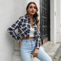 Camisa de Verano Azul a Cuadros Top Elegante para Mujer Moda Joven Novedad 2024 - details 24