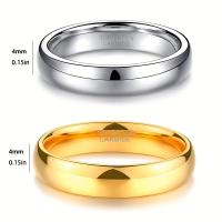 Anillo de Tungsteno con Baño de Oro de 18K, Regalo Perfecto de Compromiso/Boda, simple, el Amor Eterno de - details 3