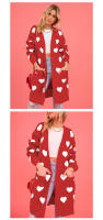 Cárdigan largo de punto para mujer - Abrigo suéter maxi suelto del día de San Valentín, chaqueta cálida de ganchillo de invierno, jersey de gran tamaño bohemio grueso de primavera - details 6