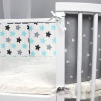 Ropa de cama de circunferencia de cama de bebé, barrera contra choques, barandilla de cuna, circunferencia de cama impresa anticolisión, Riel de cama de seguridad para niños, 130x30cm - details 3