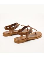 Sandalias de punta para mujer, nuevo estilo 2025, estilo étnico bohemio, combinación de colores simple, zapatos romanos de viaje retro - details 8