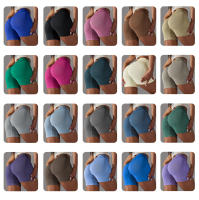 Nessaj-pantalones cortos sin costuras para mujer, Shorts deportivos elásticos de realce de cadera, transpirables, para gimnasio - details 3