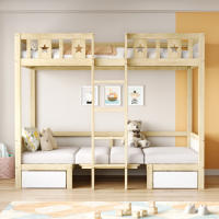 Cama de Alma de Madera 200*90 cm 2 en 1 Cama-Escritorio Autoconstruida, Tres Cajones Grandes - details 0