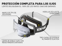 Kapvoe-Gafas de esquí para Snowboard, lentes de doble capa, antivaho, para nieve y Snowboard, para deportes al aire libre y esquí - details 1
