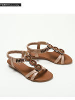 Sandalias de cuña estilo étnico, novedad verano 2025, zapatos de playa bohemios con cuentas, sandalias romanas antideslizantes - details 11
