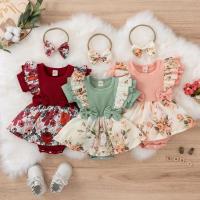 Vestido de verano para niña con diadema con lazo, mono a rayas, vestido de algodón para recién nacido, ropa Floral, ropa para gatear - details 1