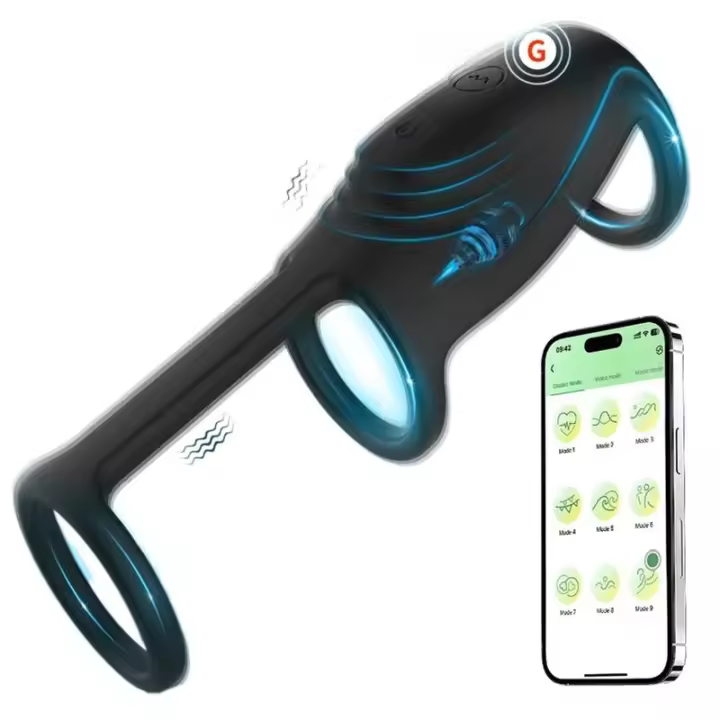 Empaque privado Sexy Bluetooth Anillo vibrador Vibrador APP Control Juguete sexual para adultos para hombres Pareja Retraso Eyaculación Vagina Estimulador del punto G - 1
