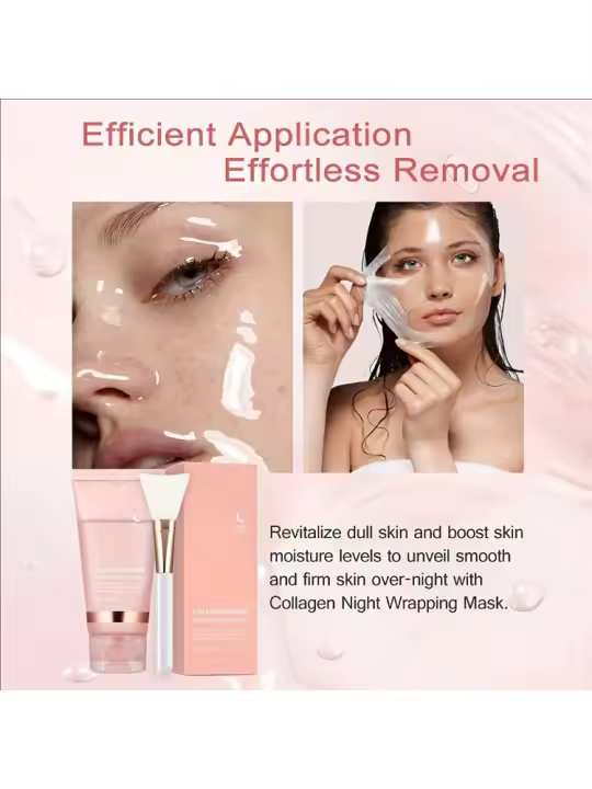 Mascarilla de Envuelve de Colágeno Nocturno Rejuvenecedora Hidratante Iluminadora - 1