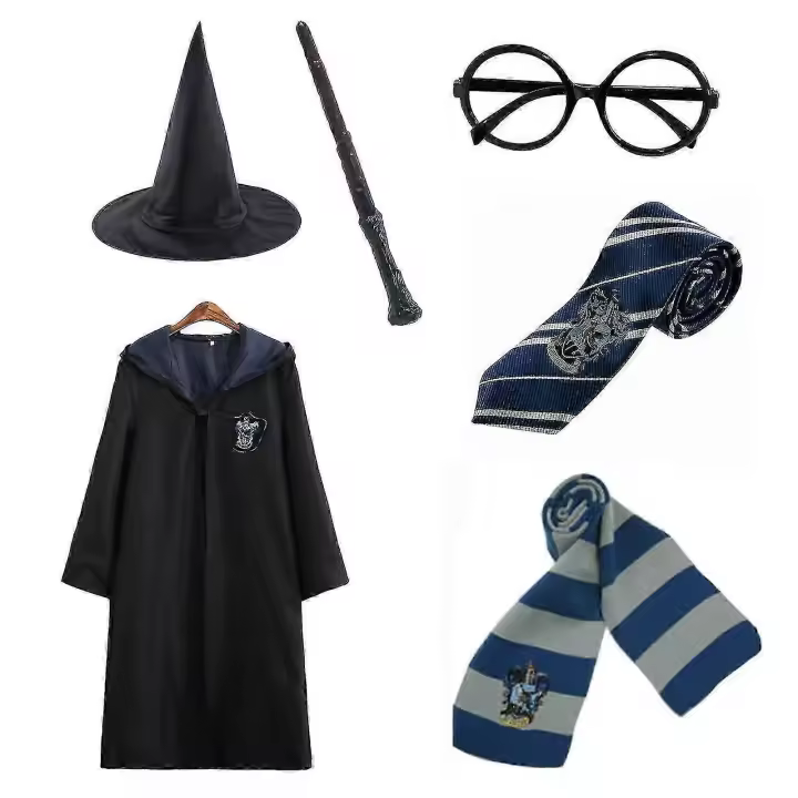 Harry Potter-Juego de 6 piezas de disfraz de mago mágico, disfraz de capa - 1