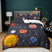 Juego de Ropa de Cama Espacial para Niños con Cubierta de Edredón de Estrellas de Universo Azul Tamaño Completo/Queen/King para Niños Niñas Adolescentes - details 12