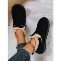 Botas de nieve de invierno para mujer, zapatos planos cómodos y cálidos de algodón - details 5