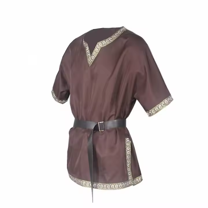Disfraz de manga corta con cuello en V para hombre y mujer, traje Medieval para Halloween, Z - 1