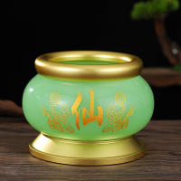 Buda de Jade Liuli en Casa Ofrenda Interior con Sutra del Corazón y Flor de Loto - details 15