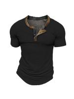 Camiseta de color sólido para hombre, nueva camiseta casual de manga corta versátil de verano para hombre - details 1