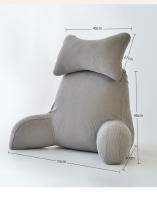 Almohada de Lumbar Ultra Comodidad Espalda y Brazos Grises Cubierta de Microplush Desmontable - details 19