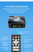 Receptor transmisor de Audio con Bluetooth, pantalla LED de M5, 3,5mm, AUX, R/L, RCA, TF/u-disk, adaptador inalámbrico estéreo, Control IR con micrófono - details 14