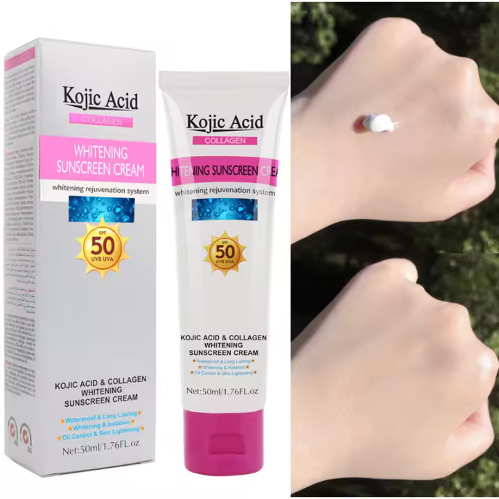 Crema de Protección Solar Kojic Acid Pantalla UV SFP 50 Max Anti Oxidante Radical Sin Aceite - 1