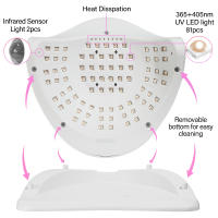 Secador de Gel de UVA Profesional 380W Lámpara LED de 84LEDs con 4 Timeros Automáticos - details 28