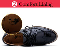Zapatos informales de cuero genuino para mujer, zapatillas con cierre de cordones, zapatos planos Derby, Retro Brock, Oxfords - details 7