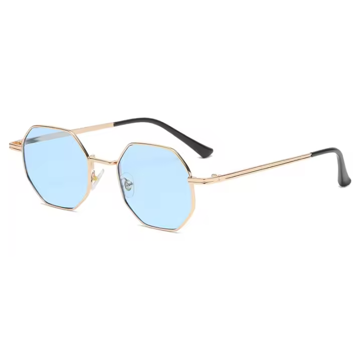 Gafas de Sol Retro de Metal Poligonal Marca de Lujo para Hombres y Mujeres Protección UV400 - 1