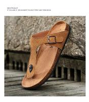 Zapatillas para hombre, zapatos informales de verano para la playa al aire libre, sandalias para caminar, cómodas, ligeras, de lujo, de diseñador, de cuero, a la moda - details 9