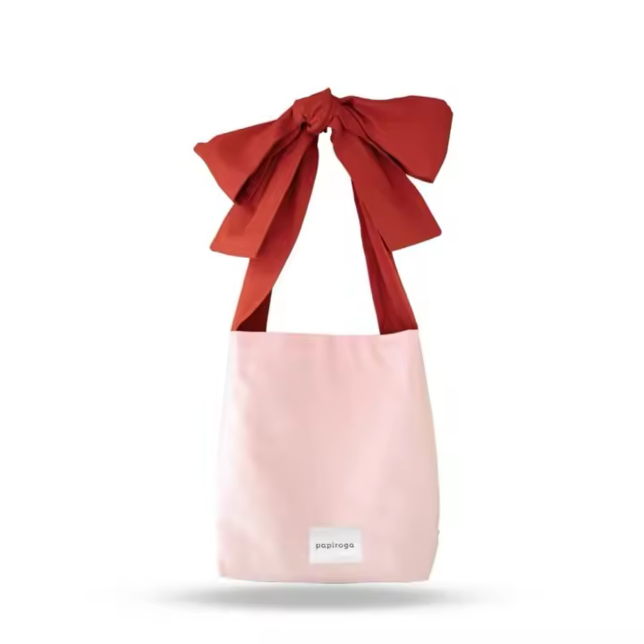 Pagiroga Bolso de hombro estilo lazo, correa de color en contraste, bolso de hombro ajustable - 1