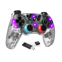 Mando inalámbrico con vibración para consola Switch/PS3, mando medio transparente con Bluetooth, doble Motor, seis ejes, Pro - details 2