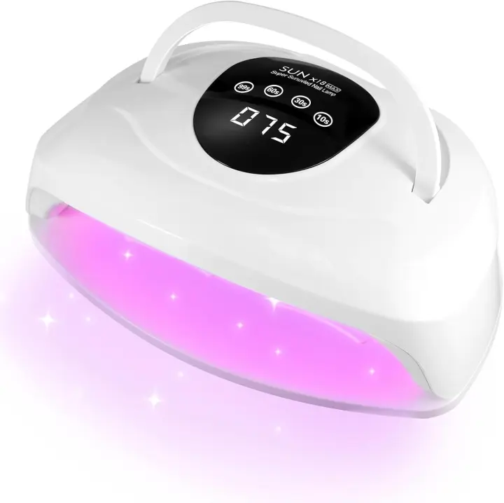 Lámpara de uñas LED de 320 W, secador de uñas UV para esmalte de gel de manos duales, 4 temporizadores, 72 cuentas de lámpara, lámpara de uñas UV, luz de secador de uñas profesional, sensor automático para uñas de manos y pies - 1