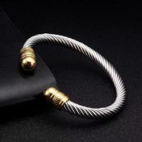 Pulsera para Hombre de Acero Titanio y Cable de Vía, Estilo Hip Hop Punk, Ajustable, Pulida, Ideal como Regalos para Hombre - details 5