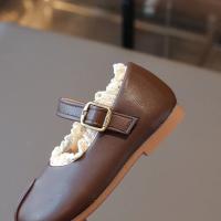 2025 nuevos zapatos planos para niños, zapatos sencillos de cuero de princesa Lolita para niñas, zapatos informales de moda plisados y versátiles para caminar para niños - details 18