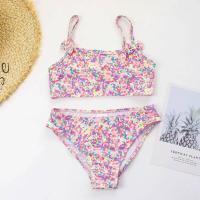 Traje de baño con estampado de piedra triturada para niñas, traje de baño lindo y elástico, bikinis para bebés, ropa de surf para niños - details 0