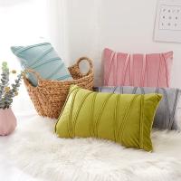 Funda de Cojín de Bordado de Rayas de Terciopelo Color Sólido Diseño Moderno para Decoración del Hogar Tamaño 30X50 45X45 50X50cm - details 10