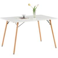 Madera de Haya, para 4 sillas, Mesa de Comedor con Patas de Madera MDF, Color Blanco, 120 x 80 cm (Solo Mesa) - details 0