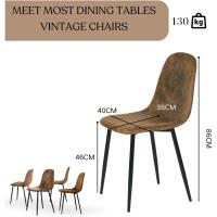 Juego de 4 sillas de comedor con asiento y respaldo suaves, con patas de metal macizo, para salón, dormitorio, cocina o comedor, ante marrón - details 2