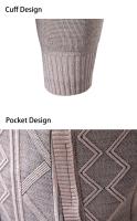 Chaqueta gruesa para hombre, cárdigan de punto con cuello levantado, cálido, para otoño e invierno - details 17