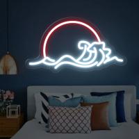 Amanecer puesta de sol onda neón Led luces de señal hogar sala de juegos dormitorio boda fiesta decoración de pared regalos de cumpleaños USB neón LED - details 1