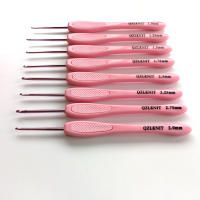 Agujas de Punto de Rosa Gradient 16 Tamaños con Gancho de Crochet de Plástico Kit de Braida para Costura DIY Suave y Ergonómico Juego Completo Hecho en China de Aluminio y Plástico - details 2
