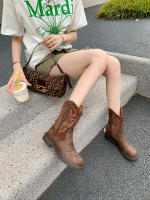 Botas de Vaquero Occidentales Retro Británicas Nuevas Botas Cortas para Mujeres Otoño 2025 - details 6