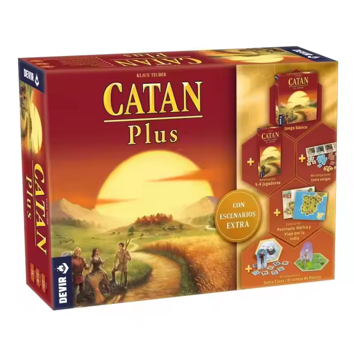 Catan Plus Nueva Edición 2023, Juego completo + Amplicaciones hasta 6 jugadores, Juego de Mesa - 1