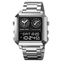 Reloj de Moda Luminoso Digital para Hombres Correa de Acero Inoxidable Resistente al Agua - details 8