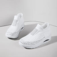 Zapatillas de Mujer con Cojín de Aire Gris Zapatos de Correr Ligeros de Malla Transpirable Antideslizantes de Clavos de Textura para Primavera/Verano - details 5
