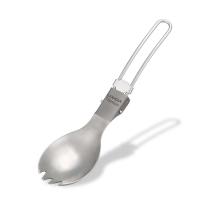 Vajilla plegable de titanio pulido mediano Lixada Spork, utilizada para cenas al aire libre, VIES, camping, mochilas - details 10