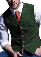 Chalecos para hombre, traje de Tweed, ropa de negocios para hombre, chaleco a rayas, chaleco Punk, padrino de boda, chaqueta marrón negra y gris Bleazer - details 5